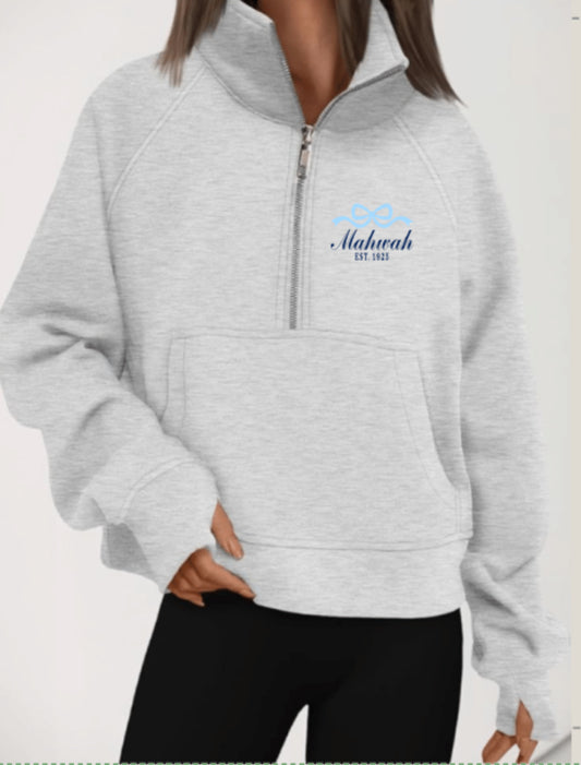 Quarter zip crop sweatshirt