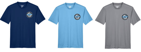 Moisture wicking tee (navy, gray, blue)